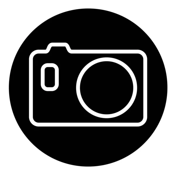 ドットと黒の背景上にカメラのベクトル アイコン — ストックベクタ