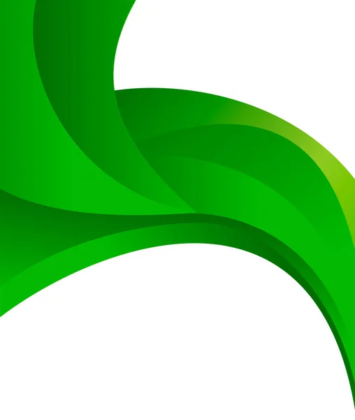 波と抽象的な緑の背景 パンフレットデザインやチラシ — ストックベクタ