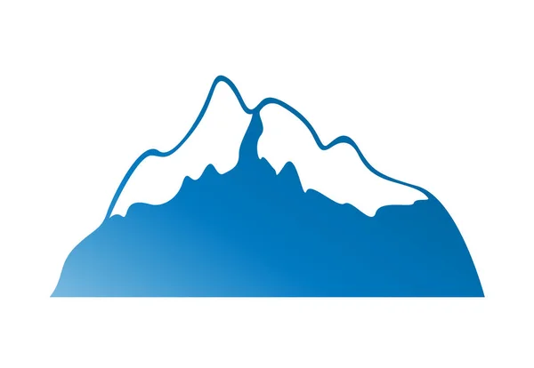 Ikona Wektora Górskiego Izolowana Niebieskim Tle Stylizowany Obraz — Wektor stockowy