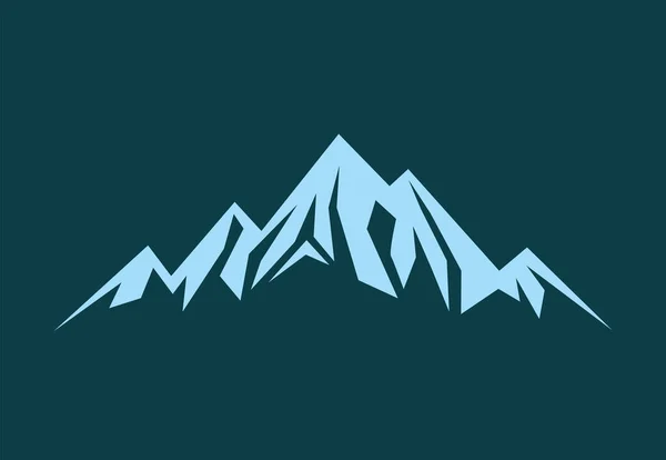 青い背景に隔離された山のベクトルアイコン スタイル化された画像 — ストックベクタ