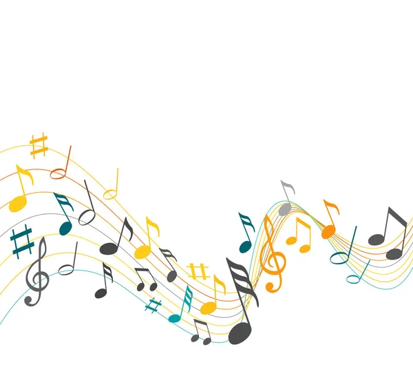 stock vector Colorfull music notes on a solide white background