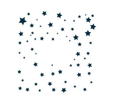 Starry Sky Simge Vektörü. Beyaz arkaplanda düz mavi resim. Yıldız illüstrasyonu.