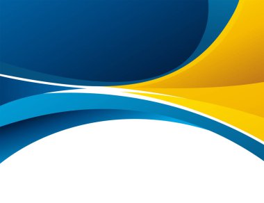 Dalgalı mavi ve turuncu arkaplan - broşür tasarımı veya el ilanı