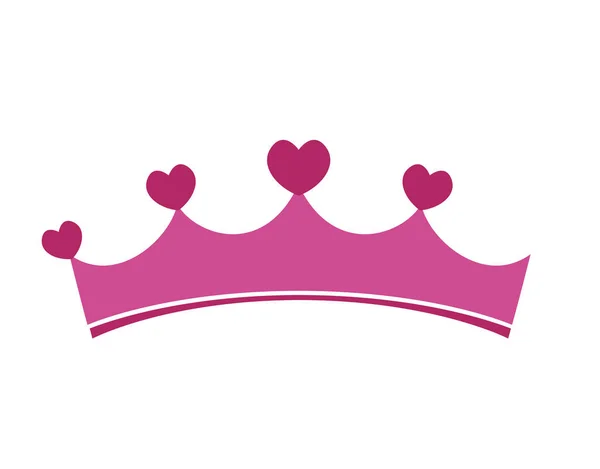 Rosafarbene Girly Princess Royalty Crown Vektorillustration — Stockvektor