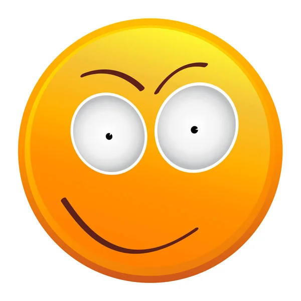 Emoticono Sonriente Con Ojos Felices Ilustración Vectorial — Vector de stock