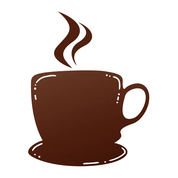 Кофейная Чашка Коричневый Белом Фоне Иллюстрация — стоковый вектор