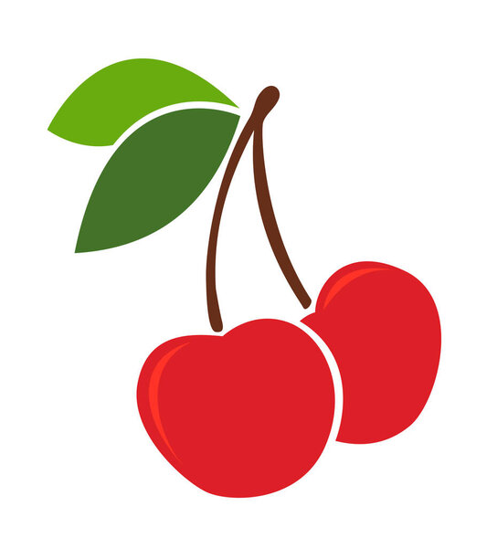 Drawing of cherry icon. Vector illustration