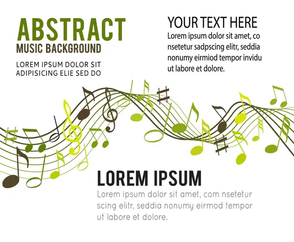 Notes Musique Sur Fond Blanc Solide — Image vectorielle