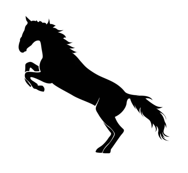Imagem Cavalo Preto Sobre Fundo Branco — Vetor de Stock