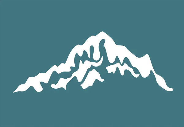 Mountain Vektor Ikon Isolerad Blå Bakgrund Stiliserad Bild — Stock vektor