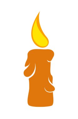 Mum çizimi, şamdan vektörü beyaz arkaplanda izole edilmiş, illüstrasyon