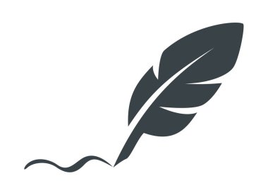 Tüylü ikon. Beyaz arka planda tüy logosu izole edildi. Düz vektör çizimi. Beyaz arkaplanda logo