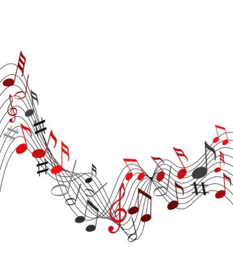 Katı beyaz arkaplan üzerine notalar