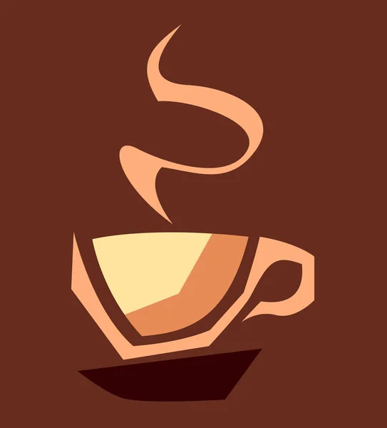 Kaffeetasse Auf Braunem Hintergrund Illustration — Stockvektor