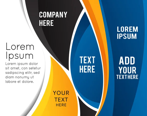 Abstract Blue Orange Background Wave Brochure Design Flyer — Stock Vector