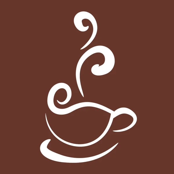 Koffiebeker Bruin Witte Achtergrond Illustratie — Stockvector