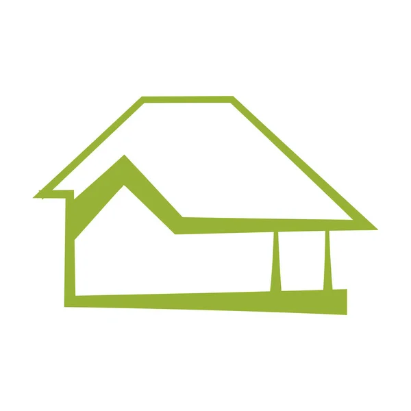 Ikona Zelené Nemovitosti Ilustrace — Stockový vektor