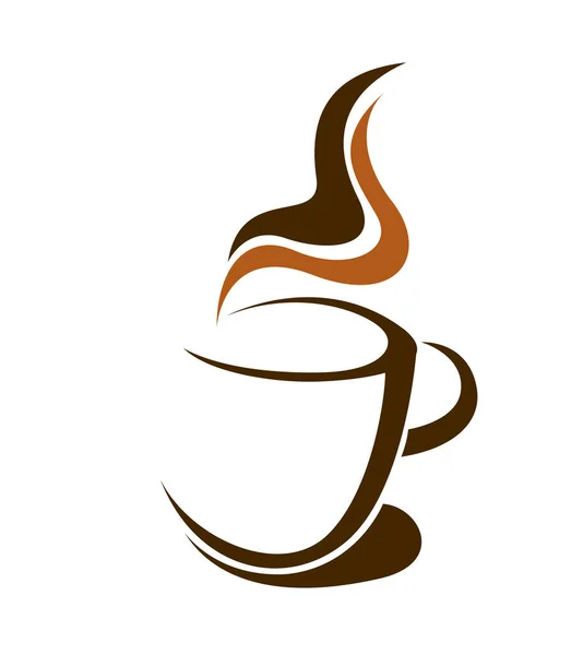 Kaffeetasse Weiß Auf Braunem Hintergrund Illustration — Stockvektor