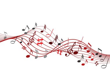 Katı beyaz arkaplan üzerine notalar