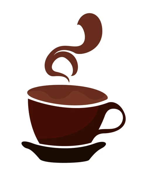 Kaffeetasse Schwarz Auf Weißem Hintergrund Illustration — Stockvektor