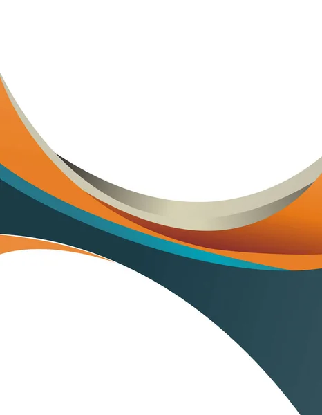 Abstraktní Modré Oranžové Pozadí Vlnou Brožura Design Nebo Leták — Stockový vektor