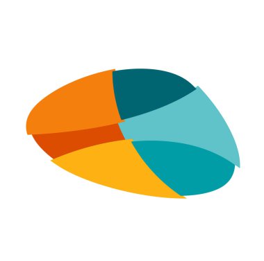 Soyut sembol, beyaz arkaplanda turuncu ve mavi teknoloji logosu