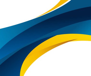 Dalgalı mavi ve turuncu arkaplan - broşür tasarımı veya el ilanı