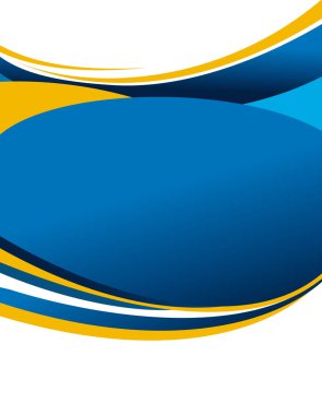 Dalgalı mavi ve turuncu arkaplan - broşür tasarımı veya el ilanı