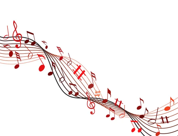 Музичні Ноти Окремому Білому Тлі — стоковий вектор