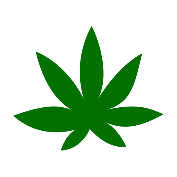 Cannabis Marihuana Hoja Cáñamo Símbolo Plano Logotipo Diseño Ilustración Abstracta — Archivo Imágenes Vectoriales