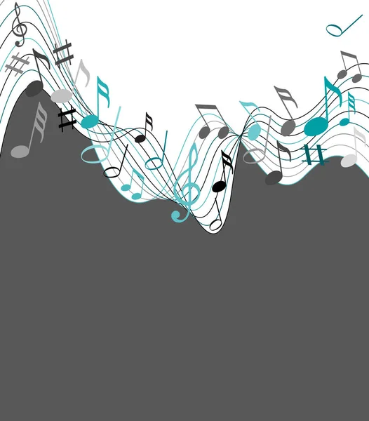 Notes Musique Sur Fond Blanc Solide — Image vectorielle