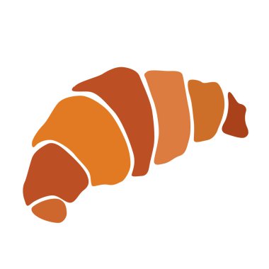 Kruvasan ikonu çiziyorum. Kruvasan Vektörü beyaz arka planda izole edildi. Vektör illüstrasyonu