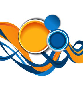 Broşür veya el ilanı için arka plan konsepti tasarımı, soyut vektör illüstrasyonu. Dalgalarla çember