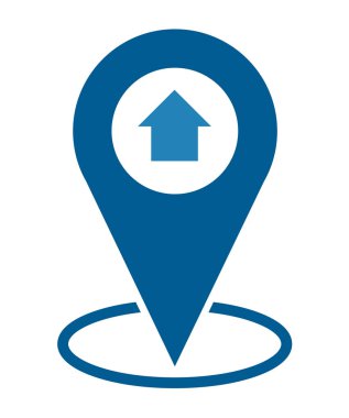 Illustration home gps - harita işaretleyici, harita pin simgesi pusula konumu, Stock Illustration