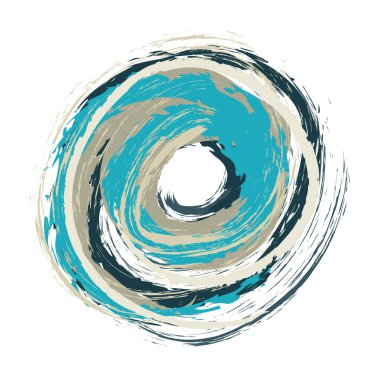 Çember logo simgesi. Sosyal, web, medya ve diğer işletmeler için mavi vintage vektör logotype.