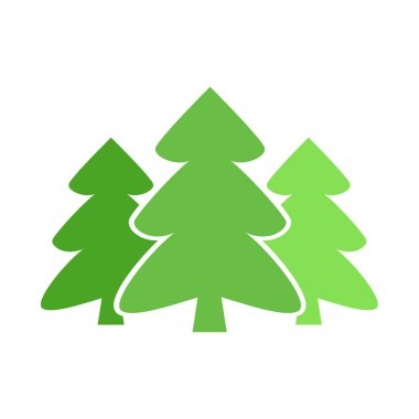 Beyaz arkaplanda izole edilmiş ağaç, Vektör illüstrasyonu