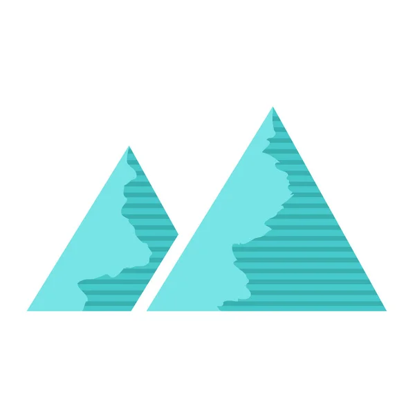 Mountain Vektor Ikon Isolerad Vit Bakgrund Stiliserad Bild — Stock vektor