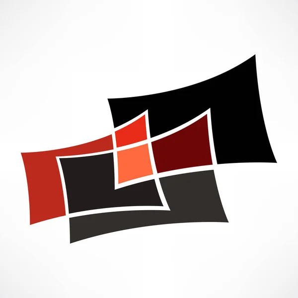 分離された会社のためのベクトル抽象キューブの建設ロゴ Whit — ストックベクタ