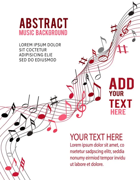 Notes Musique Couleur Sur Fond Blanc Solide — Image vectorielle