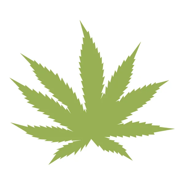 Cannabis Marihuana Hoja Cáñamo Símbolo Plano Logotipo Diseño Ilustración Abstracta — Archivo Imágenes Vectoriales