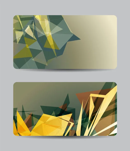Vector Triangle Business Card Set Your Design Abstract Illustration — Stock Vector