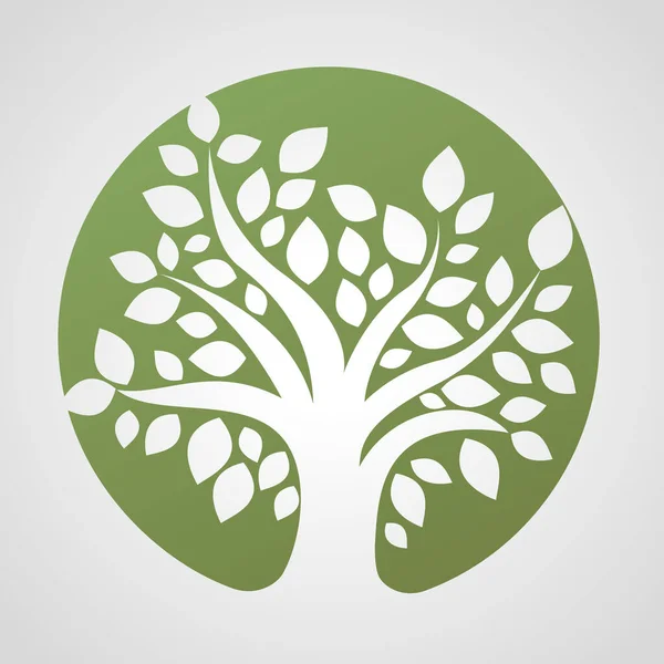Simbolo Albero Sfondo Verde Illustrazione Vettoriale — Vettoriale Stock