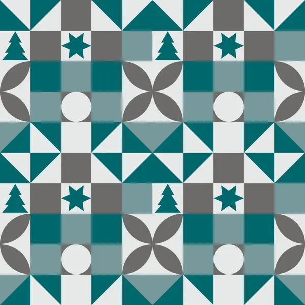 Kusursuz geometrik yeni yıl ve gri mavi renkte noel deseni