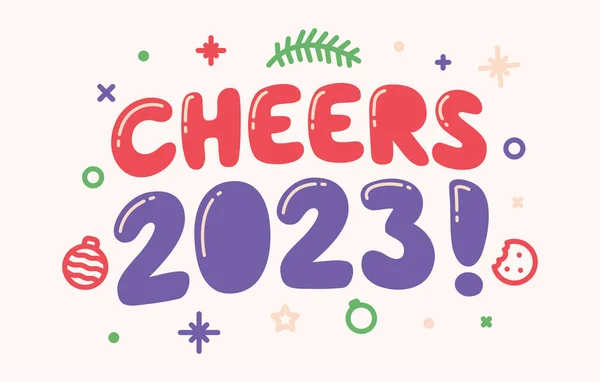 Cheers 2023 Lettering Illustration — Foto Stock