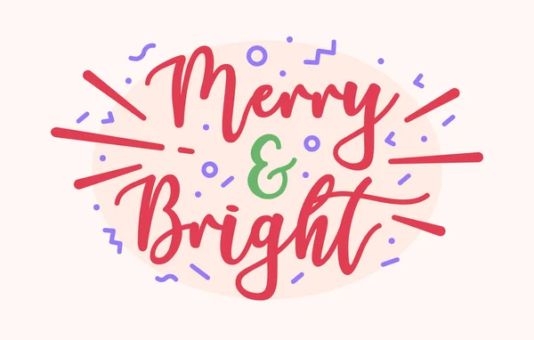 Merry Bright Lettering Illustration — Stockfoto