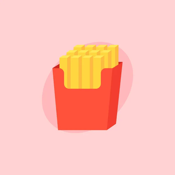 Ícone Vetorial French Fries Delicioso Fast Food Procurando —  Vetores de Stock
