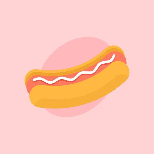 American Hot Dog Vektör Simgesi Lezzetli Görünümlü Fast Food — Stok Vektör