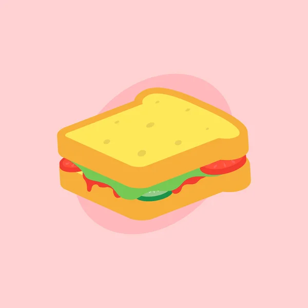 Sandviç Vektör Simgesi Lezzetli Görünümlü Fast Food — Stok Vektör