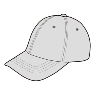 Beyzbol Şapkalı Şapka Düz Çizim