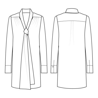 Bir parça düz moda eskizi